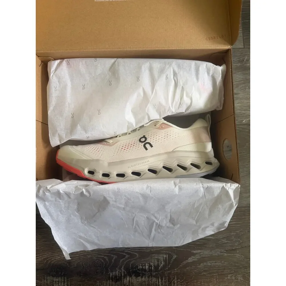 On Cloudsurfer Trail 2 Men's 11.5 Ivory Ghost Running Shoes NIB